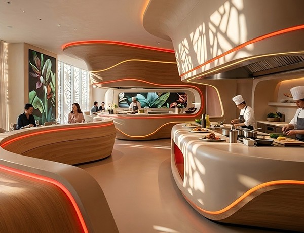 A New Concept Restaurant – Creative Heat Bending and All-Time Antibacterial Dining Space